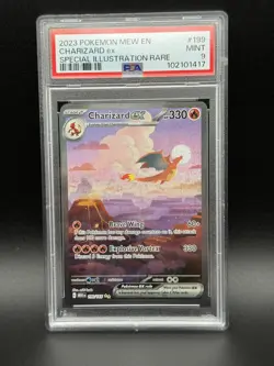 2023 Pokemon Mew EN-151 Charizard EX #199 Special Illustration Rare PSA 9 - Image 1