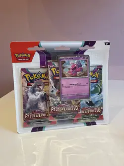 Pokemon SCARLET AND VIOLET - PALDEA EVOLVED 3 PACK BLISTER WITH TINKATINK PROMO - Image 1
