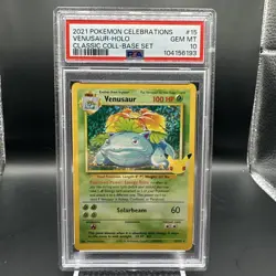 PSA 10 2021 POKEMON CELEBRATIONS CLASSIC COLLECTION #15 VENUSAUR-HOLO - Image 1