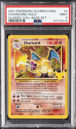 2021 POKEMON CELEBRATIONS CLASSIC COLL #4 CHARIZARD-HOLO PSA 9 - Image 1