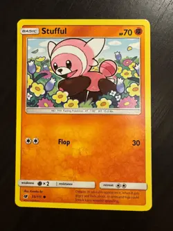 Stufful 55/111 Common SM - Crimson Invasion NM - LP Pokemon TCG - Image 1