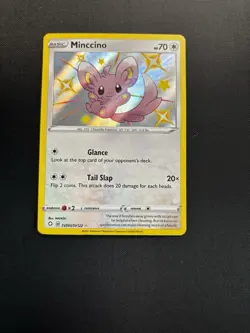 Pokemon Minccino SV093/SV122 Shiny Holo Rare Basic Shining Fates English TCG - Image 1