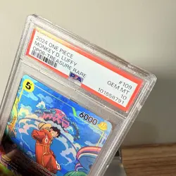 2024 ONE PIECE OP08 #109 TWO LEGENDS MONKEY D LUFFY TREASURE RARE PSA 10 GEM MNT - Image 3