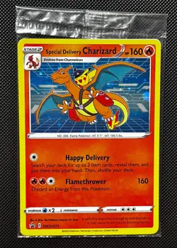 Special Delivery Charizard Black Star Promo Card SWSH075 Sealed - Image 1