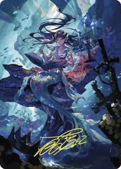 Rhystic Study Art Card Art Series: Wilds of Eldraine Gold Stamped - Image 1