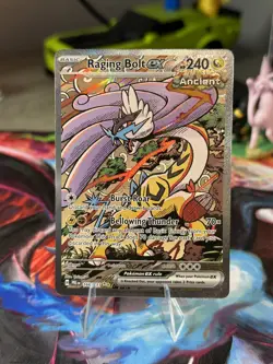 Pokemon TCG Raging Bolt EX Prismatic Evolutions SIR Holo Card 166/131 - Image 1