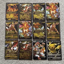 Pokemon Foil Fan Art Cards - Silver Black Gold Foil Spanish Version Bundle x 12 - Image 1