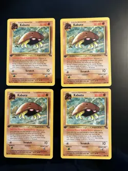4 Pokemon TCG Kabuto Fossil 1st Edition Common Card 50/62 - Image 1