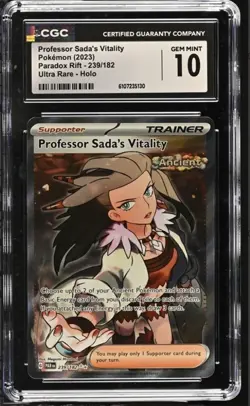 CGC 10 Professor Sada's Vitality 239/182 Paradox Rift Secret Rare Pokemon Card - Image 1