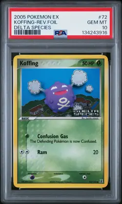 2005 Pokemon Ex Delta Species #72 Koffing-Rev.Foil Delta Species PSA 10 - Image 1