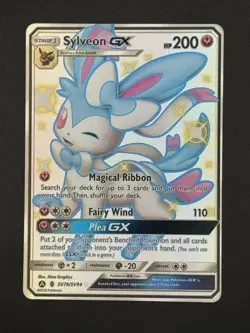 2019 Pokemon Hidden Fates Sylveon GX Full Art Shiny Vault Holo Sv76/Sv94 - Image 1