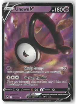 Pokemon Unown V Ultra Rare SWSH12: Silver Tempest 065/195 NM - Image 1