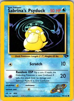 Sabrina's Psyduck 099/132 Gym Challenge Pokemon TCG LP/MP Unlimited - Image 1