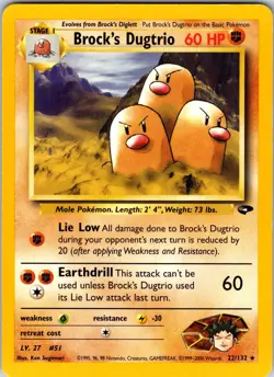 Brock's Dugtrio 022/132 Gym Challenge Pokemon TCG MP Unlimited - Image 1