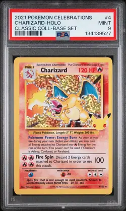 2021 POKEMON CELEBRATIONS CLASSIC COLL #4 CHARIZARD-HOLO PSA 9 - Image 1