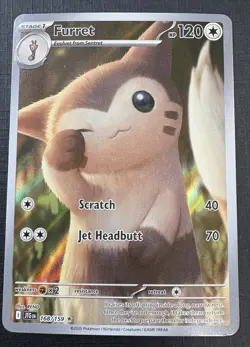 Pokemon TCG: 2025 Furret 168/159-ILLUSTRATION RARE HOLO-Journey Together - Image 1