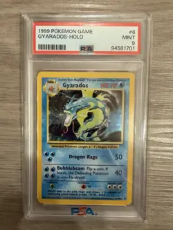 1999 Pokemon Gyarados PSA 9 Mint Holo #6 Base Set - Image 1