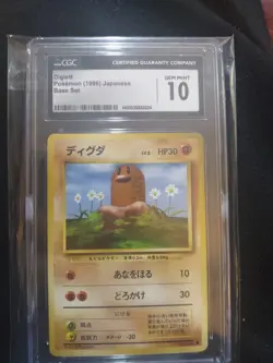 Pokemon 1996 Diglett #050 Common Base Set Japanese CGC 10 Gem Mint - Image 1