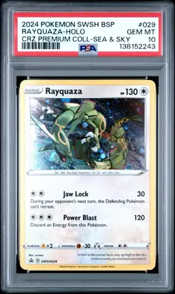 Pokemon Rayquaza Crown Zenith Sea & Sky SWSH Promo PSA 10 Gem Mint Cosmo Holo - Image 3