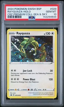 2024 Pokemon Black Star Rayquaza-Holo Promo #029 PSA 10 CRZ Prem. Coll-Sea & Sky - Image 1