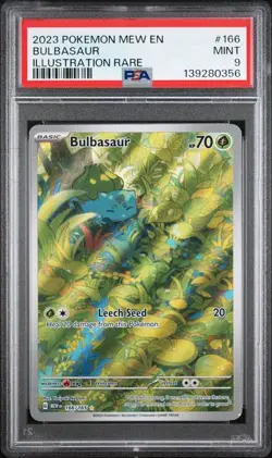 PSA 9 MINT Bulbasaur 166/165 Sv: Scarlet & Violet 151 Holo Pokemon 2023 - Image 1
