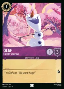 Olaf-Friendly Snowman 55/204 Fabled COLD FOIL Disney Lorcana - Image 1