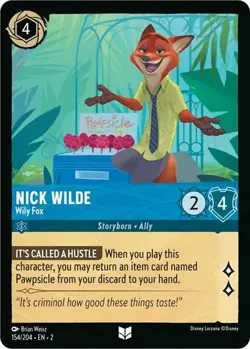 Nick Wilde - Wily Fox 154/204 Rise of the Floodborn Non-Foil Disney Lorcana - Image 1