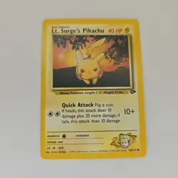 Lt. Surge's Pikachu 84/132 Pokemon TCG Gym Challenge Unlimited Card WOTC - Image 1