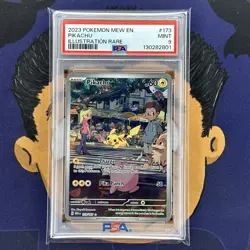 PSA 9 MINT 2023 Pokemon Mew EN-151 PIKACHU #173 Illustration Rare - Image 2