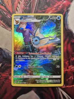 Vaporeon TG02/TG30 Alternate Art Trainer Gallery Brilliant Stars Pokemon NM/LP - Image 1