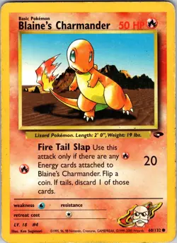 Blaine's Charmander 060/132 Gym Challenge Pokemon TCG MP Unlimited - Image 1