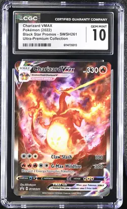Pokemon TCG- Charizard VMAX SWSH261 Black Star Promo UPC- Graded CGC 10 - Image 1