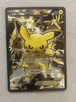 PIKACHU EX 2016 POKEMON XY BLACK STAR PROMO RED & BLUE #XY124 - Image 1