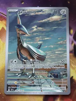 Pokemon Skarmory 209/191 Sv08: Surging Sparks Illustration Rare Holo 110 HP Eng - Image 1