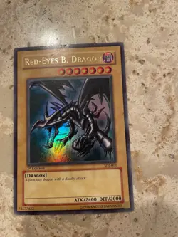 LP Yugioh Red-Eyes Black Dragon SDJ-001 1st Edition Holo Rare Yu-Gi-Oh! - Image 1