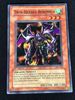 Yugioh Twin Headed Behemoth LOD-063 1ST Super (NM) - Image 1