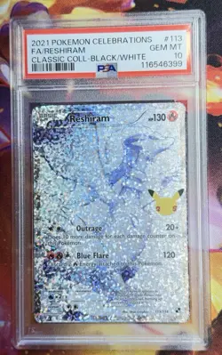 Reshiram 113/114 Pokemon Celebrations Holo Pokemon Card PSA 10 - Image 1