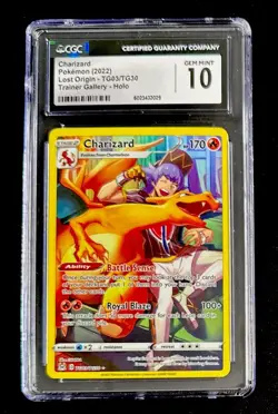 CGC 10 Charizard TG03/TG30 Trainer Gallery SWSH Lost Origin Pokemon Card - Image 1