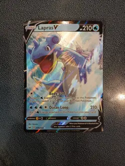 Pokemon TCG Lapras v Sword & Shield Base Set Holo Ultra Rare Card 049/202 - Image 1