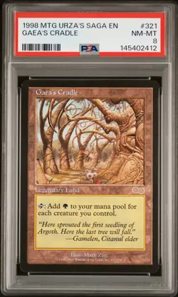 1998 MTG URZA'S SAGA #321 GAEA'S CRADLE PSA 8 - Image 1
