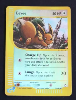 Pokemon Card Eevee -Aquapolis- 75/147 - Reverse Holo-ENG-Light Played - Image 1