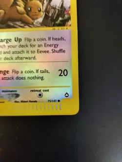 Pokemon Card Eevee -Aquapolis- 75/147 - Reverse Holo-ENG-Light Played - Image 5