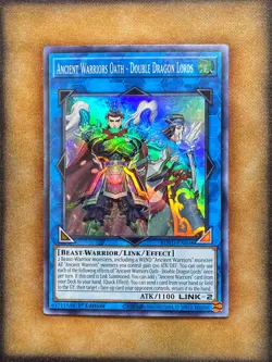 Yugioh Ancient Warriors Oath - Double Dragon Lords ROTD-EN048 Super Rare 1st LP - Image 1