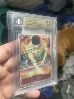 2022 One Piece Super Pre-Release Roronoa Zoro Super Rare ST01-013 BGS 9.5 - Image 1