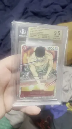 2022 One Piece Super Pre-Release Roronoa Zoro Super Rare ST01-013 BGS 9.5 - Image 2