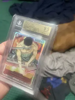 2022 One Piece Super Pre-Release Roronoa Zoro Super Rare ST01-013 BGS 9.5 - Image 3