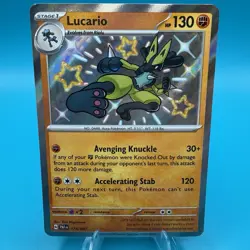 Lucario 174/091🌟SV: Paldean Fates SHINY Rare Holo Pokemon TCG Card NM Condition - Image 1
