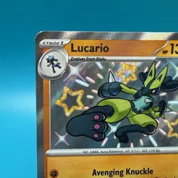 Lucario 174/091🌟SV: Paldean Fates SHINY Rare Holo Pokemon TCG Card NM Condition - Image 2