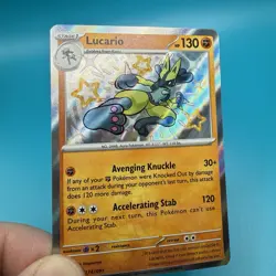 Lucario 174/091🌟SV: Paldean Fates SHINY Rare Holo Pokemon TCG Card NM Condition - Image 5