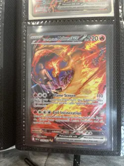 Pokemon TCG Team Rockets Moltres EX Card 229/182 Destined Rivals - Image 1